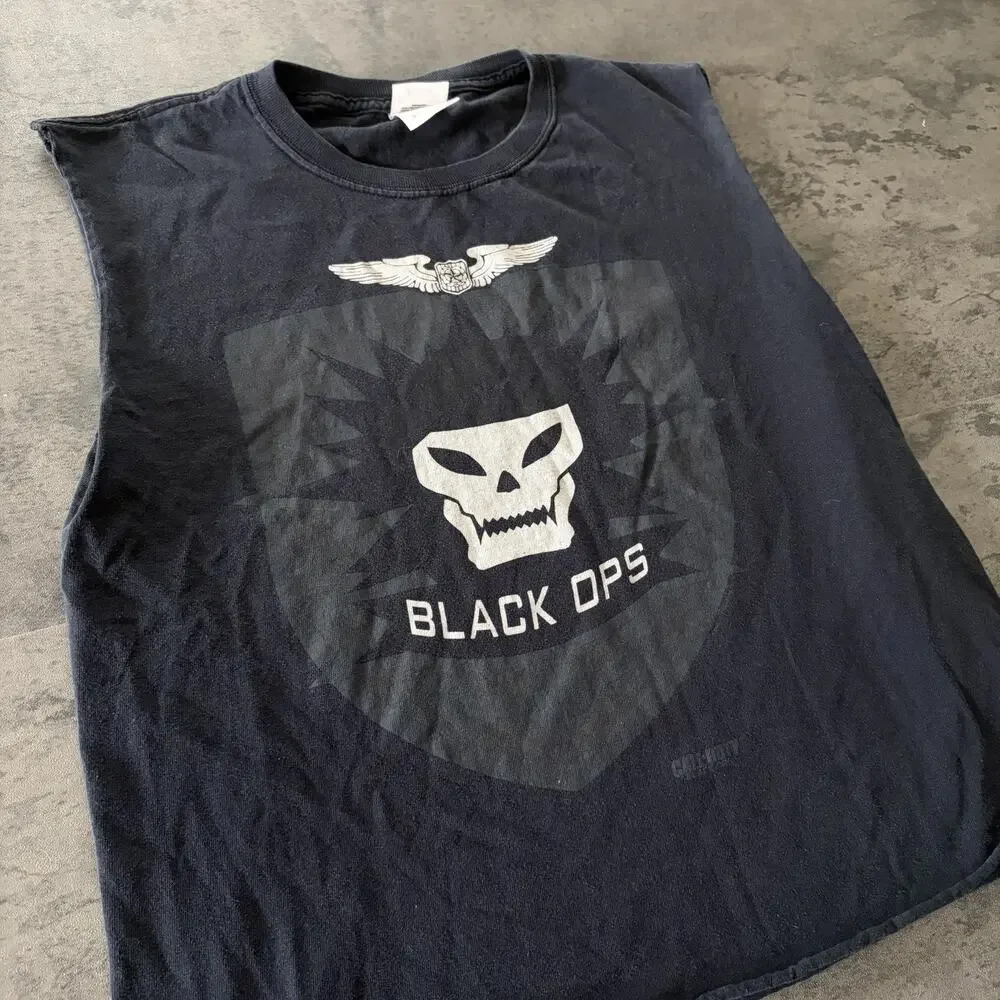 Call of Duty Black Ops Promo T-Shirt S Vintage 2010 COD Cutoff Muscle Tee Rare